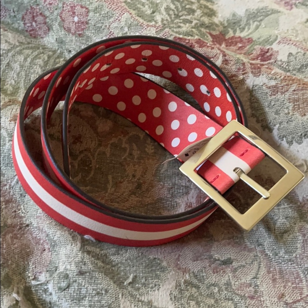 Kate Spade size M Belt Orange & White